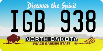 ND license plate IGB938