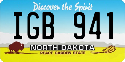 ND license plate IGB941