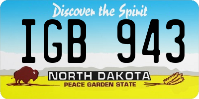 ND license plate IGB943