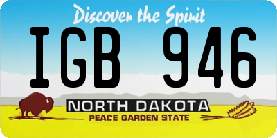 ND license plate IGB946