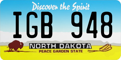 ND license plate IGB948