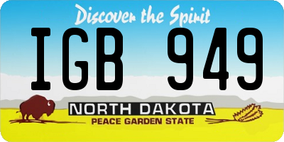 ND license plate IGB949