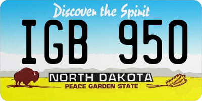 ND license plate IGB950