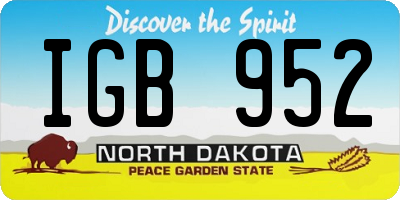 ND license plate IGB952