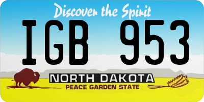 ND license plate IGB953