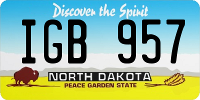 ND license plate IGB957