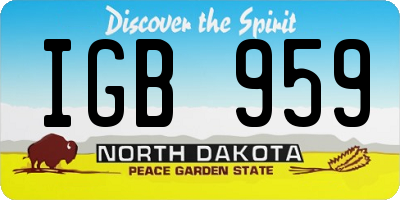 ND license plate IGB959