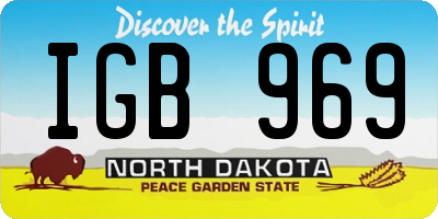 ND license plate IGB969