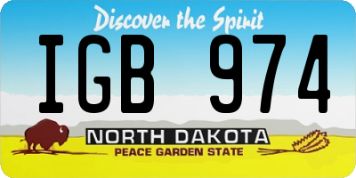 ND license plate IGB974