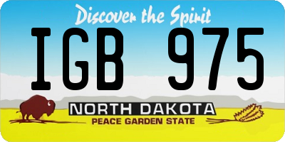 ND license plate IGB975