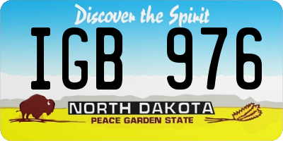 ND license plate IGB976