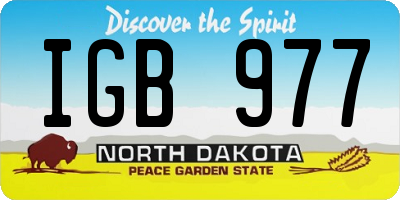 ND license plate IGB977