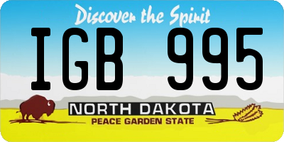 ND license plate IGB995