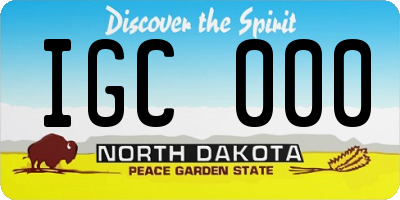 ND license plate IGC000