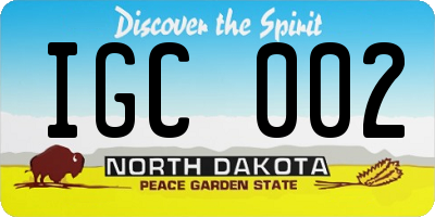 ND license plate IGC002