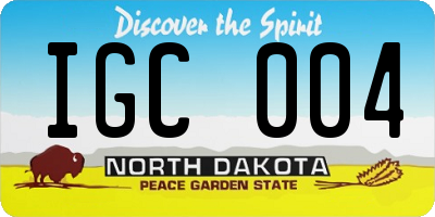 ND license plate IGC004