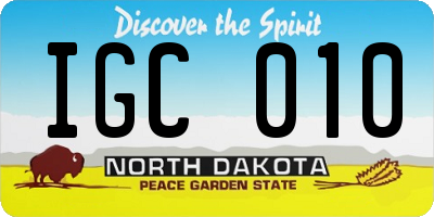 ND license plate IGC010