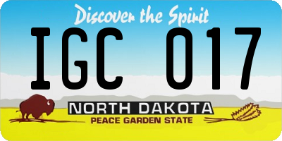 ND license plate IGC017