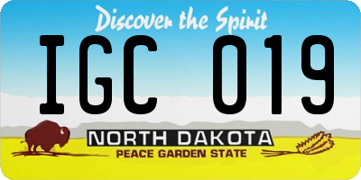 ND license plate IGC019