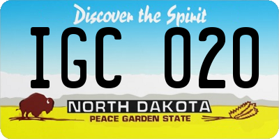 ND license plate IGC020