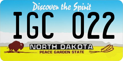 ND license plate IGC022