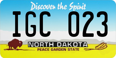 ND license plate IGC023