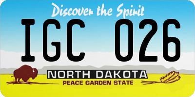 ND license plate IGC026