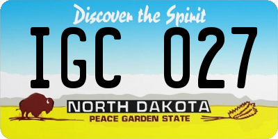 ND license plate IGC027