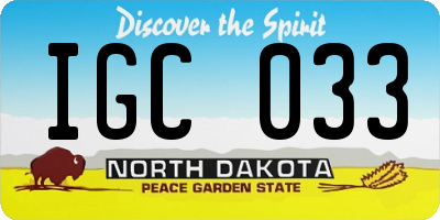 ND license plate IGC033