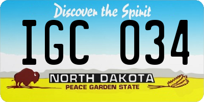 ND license plate IGC034