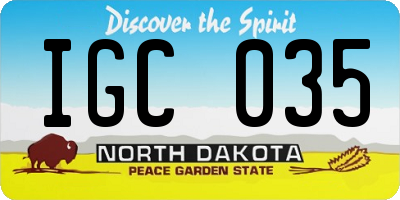 ND license plate IGC035