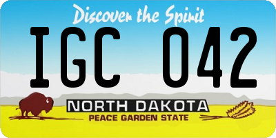 ND license plate IGC042