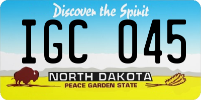 ND license plate IGC045