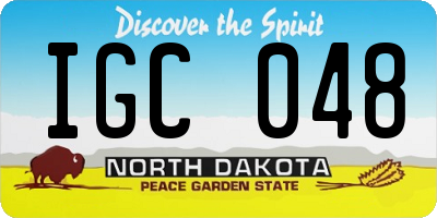 ND license plate IGC048