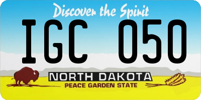 ND license plate IGC050