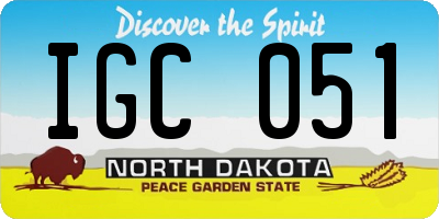 ND license plate IGC051
