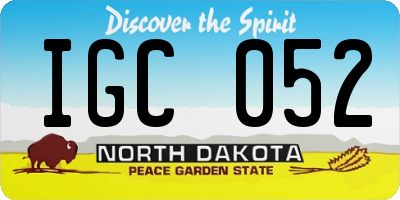 ND license plate IGC052