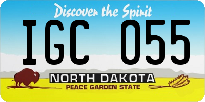 ND license plate IGC055