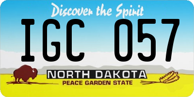 ND license plate IGC057