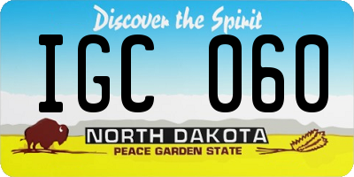 ND license plate IGC060