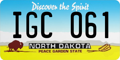 ND license plate IGC061