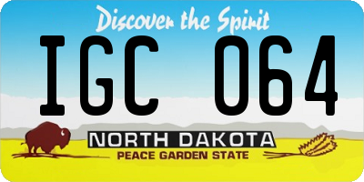 ND license plate IGC064