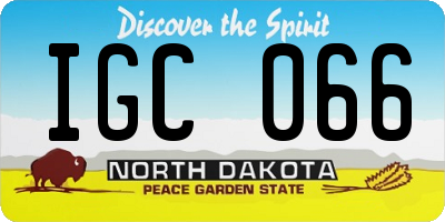 ND license plate IGC066
