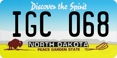 ND license plate IGC068