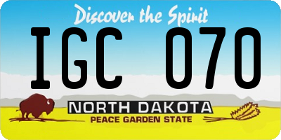 ND license plate IGC070