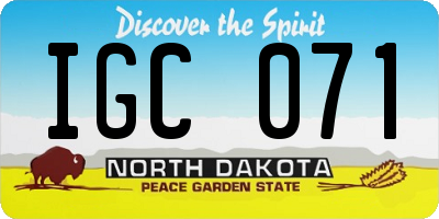 ND license plate IGC071