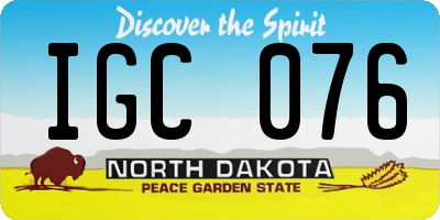 ND license plate IGC076
