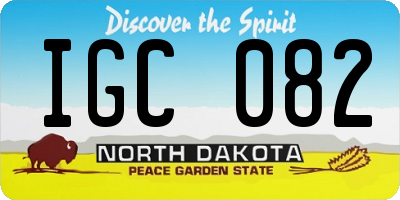 ND license plate IGC082