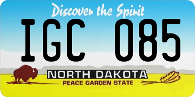 ND license plate IGC085