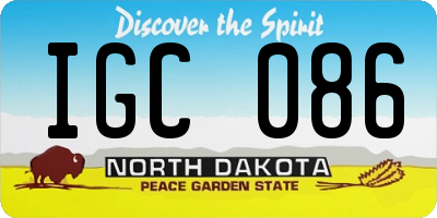 ND license plate IGC086